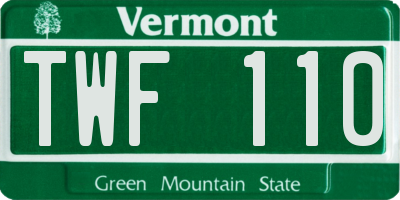VT license plate TWF110