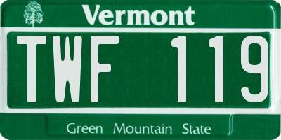 VT license plate TWF119