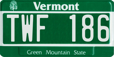 VT license plate TWF186