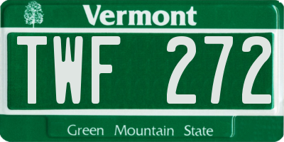 VT license plate TWF272