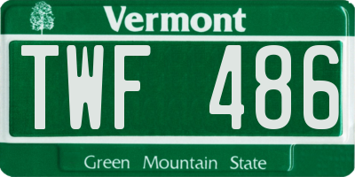 VT license plate TWF486