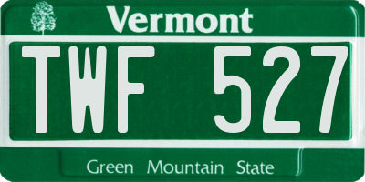VT license plate TWF527