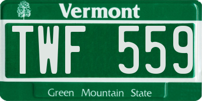 VT license plate TWF559