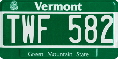 VT license plate TWF582