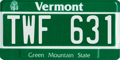 VT license plate TWF631