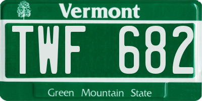 VT license plate TWF682