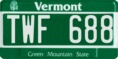 VT license plate TWF688