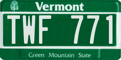 VT license plate TWF771