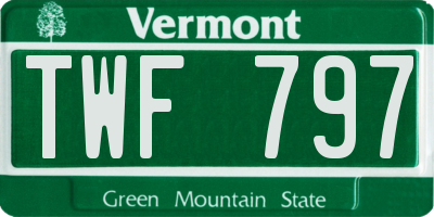 VT license plate TWF797