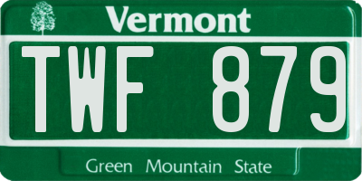 VT license plate TWF879