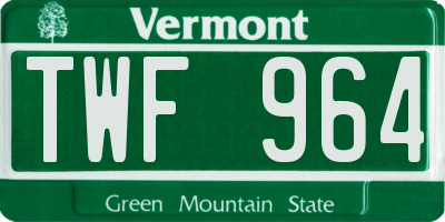 VT license plate TWF964