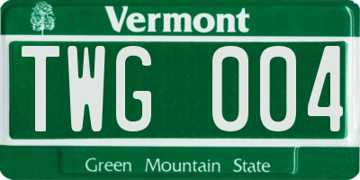 VT license plate TWG004