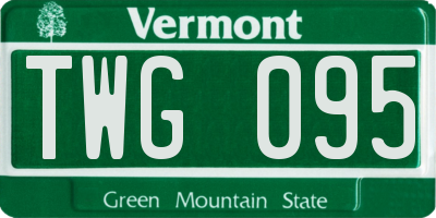 VT license plate TWG095