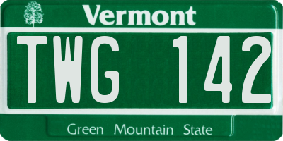 VT license plate TWG142
