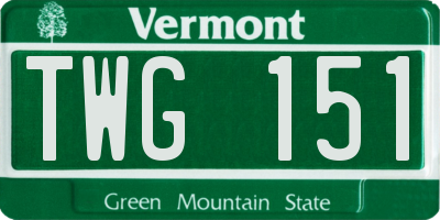 VT license plate TWG151