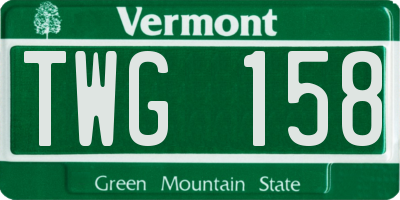 VT license plate TWG158