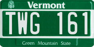 VT license plate TWG161