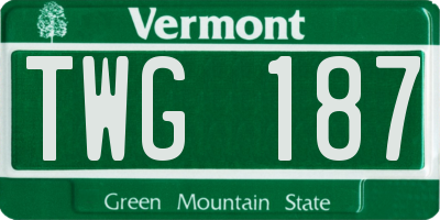 VT license plate TWG187