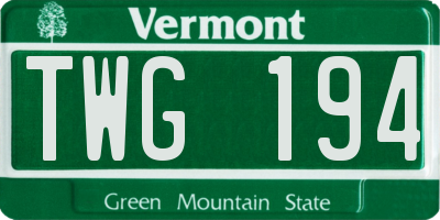 VT license plate TWG194
