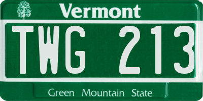 VT license plate TWG213