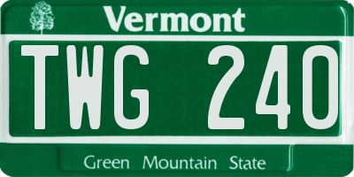 VT license plate TWG240