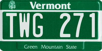 VT license plate TWG271