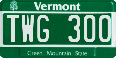VT license plate TWG300