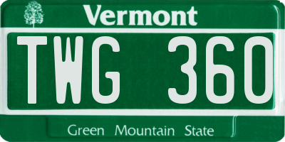 VT license plate TWG360