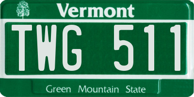 VT license plate TWG511