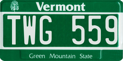 VT license plate TWG559