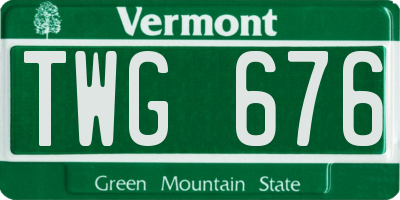VT license plate TWG676