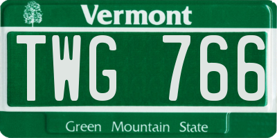 VT license plate TWG766