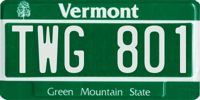 VT license plate TWG801