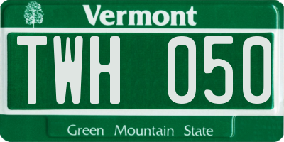 VT license plate TWH050