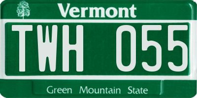 VT license plate TWH055