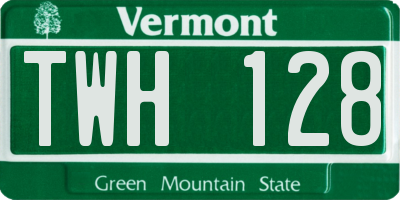 VT license plate TWH128