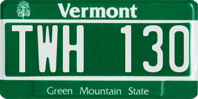 VT license plate TWH130
