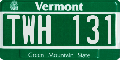 VT license plate TWH131