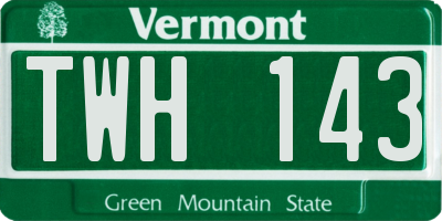 VT license plate TWH143