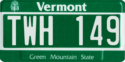 VT license plate TWH149