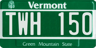 VT license plate TWH150