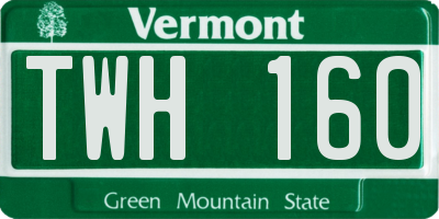 VT license plate TWH160