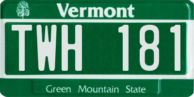 VT license plate TWH181