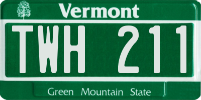 VT license plate TWH211