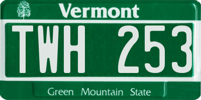 VT license plate TWH253