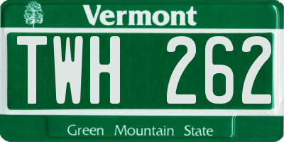 VT license plate TWH262