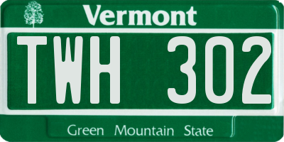 VT license plate TWH302