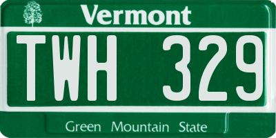 VT license plate TWH329