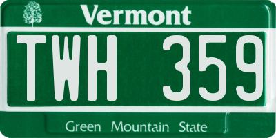 VT license plate TWH359