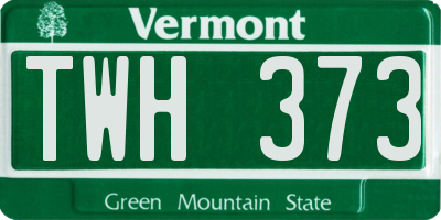 VT license plate TWH373